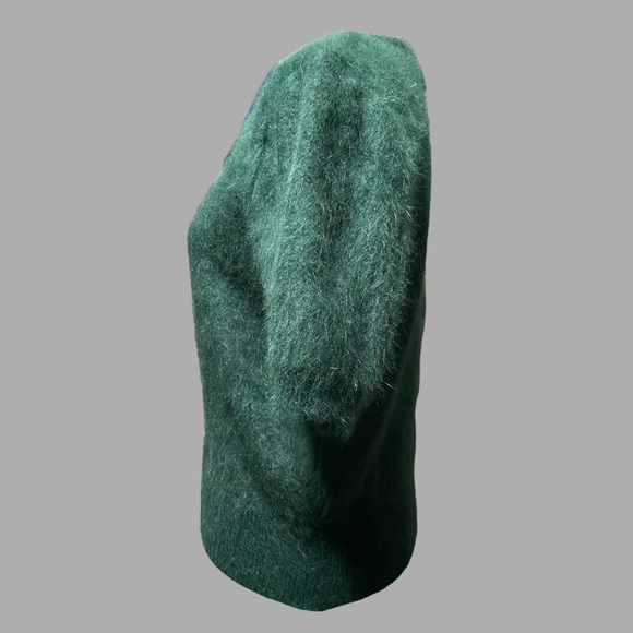 Venesha Vintage Dark Green Angora Sweater - Picture 2 of 5